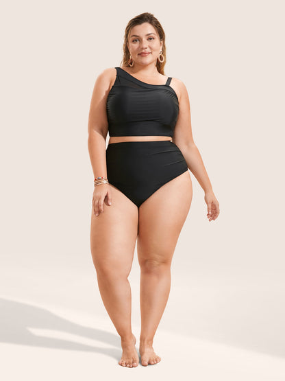 Ruched Tummy Control High Rise Swim Bottom