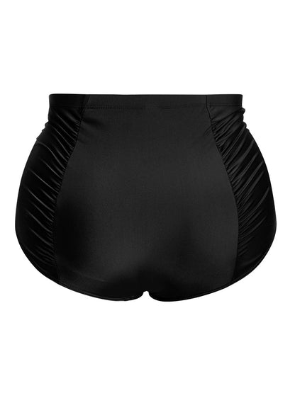 Solid Ruched Detail Swim Bottom