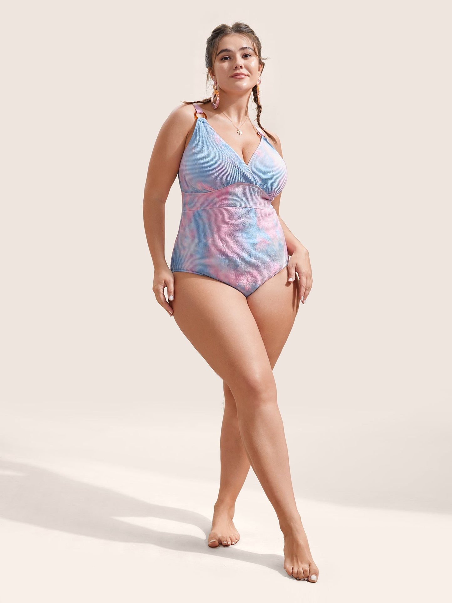 Ombre Adjustable Straps Wrap One Piece Swimsuit