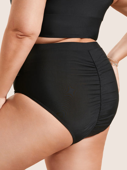 Ruched Tummy Control High Rise Swim Bottom