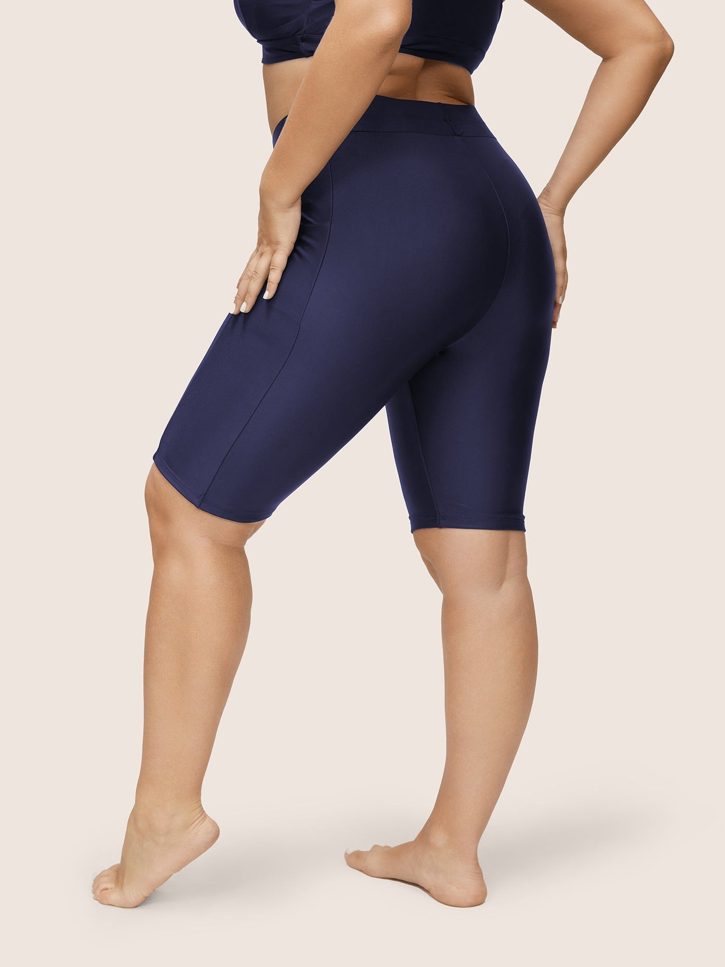 Plain Pocket Side Very Stretchy Skinny Swim Bottom