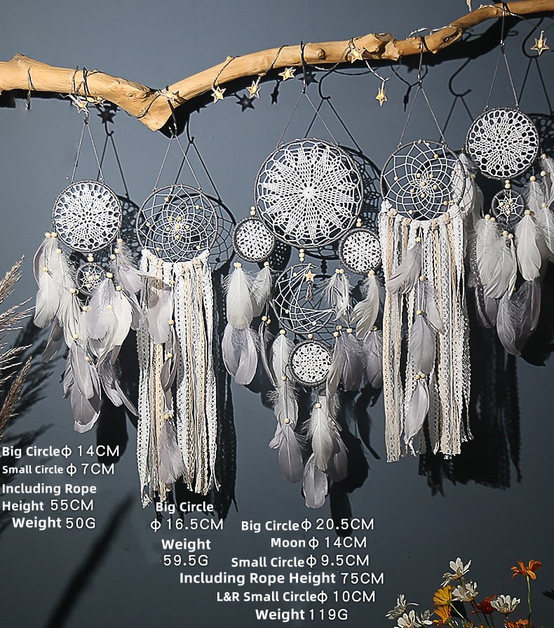 🌟Dream catcher moon and stars hanging over the bed(🎁Hot Sale🎁）