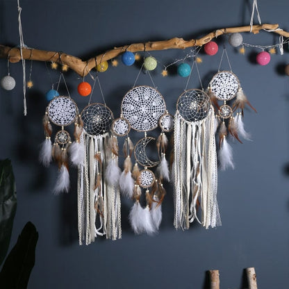 🌟Dream catcher moon and stars hanging over the bed(🎁Hot Sale🎁）