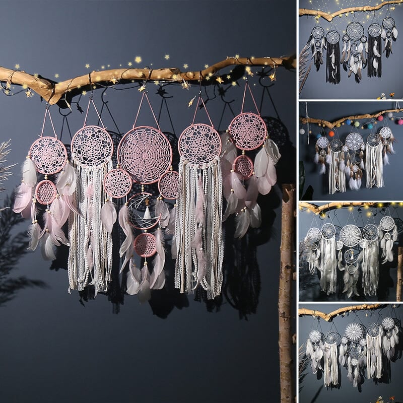 🌟Dream catcher moon and stars hanging over the bed(🎁Hot Sale🎁）