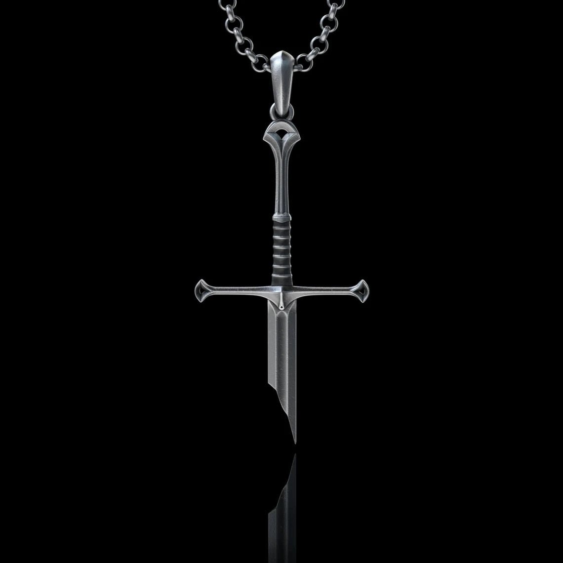 Silver-plated Broken Sword Pendant