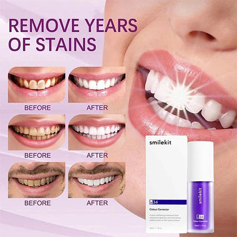 New V34 Series Toothpaste Purple Color Corrector