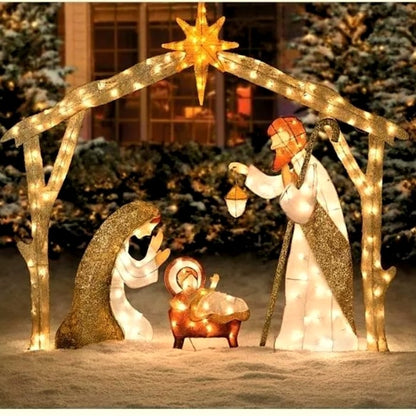 🔥LAST DAY 49% OFF 🔥Warm White LED Holy Family Yard Decoration
