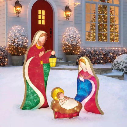 🔥LAST DAY 49% OFF 🔥Warm White LED Holy Family Yard Decoration