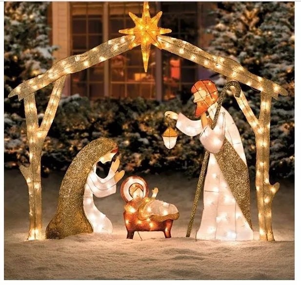 🔥LAST DAY 49% OFF 🔥Warm White LED Holy Family Yard Decoration