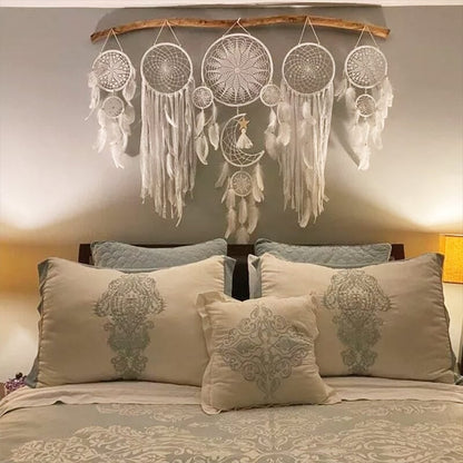 🌟Dream catcher moon and stars hanging over the bed(🎁Hot Sale🎁）