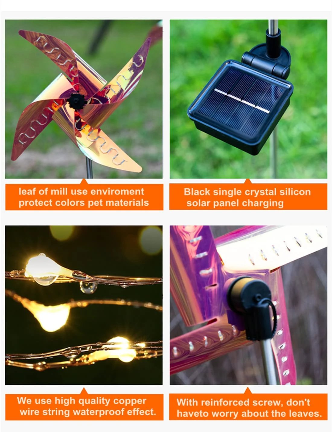 Outdoor Solar Windmill Light