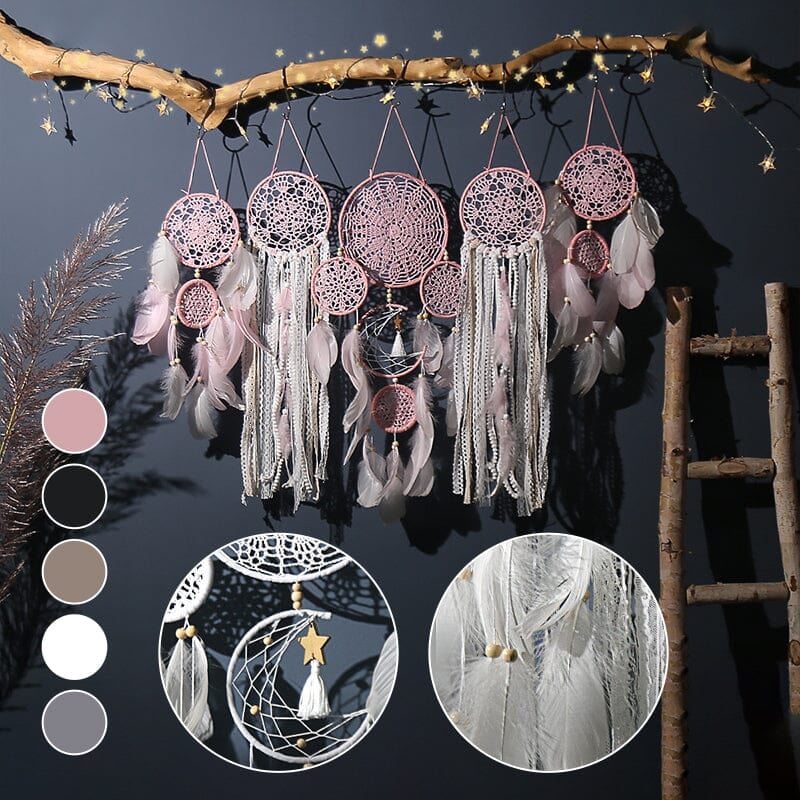 🌟Dream catcher moon and stars hanging over the bed(🎁Hot Sale🎁）