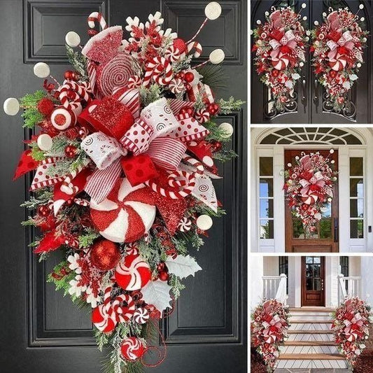 🔥Clearance Sale - 49% OFF 🎄2023 Candy Cane Wreath - Christmas Decoration