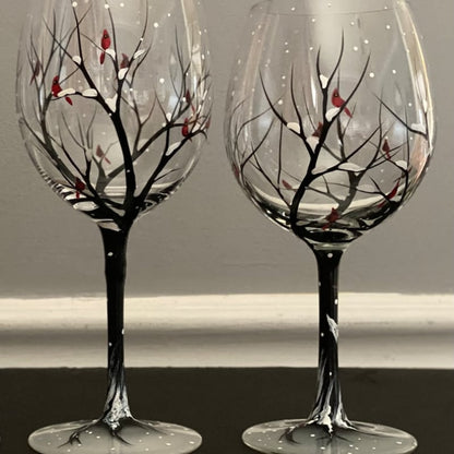 🔥HOT SALE NOW 49% OFF - Four Seasons Tree Wine Glasses - Hand Painted Art