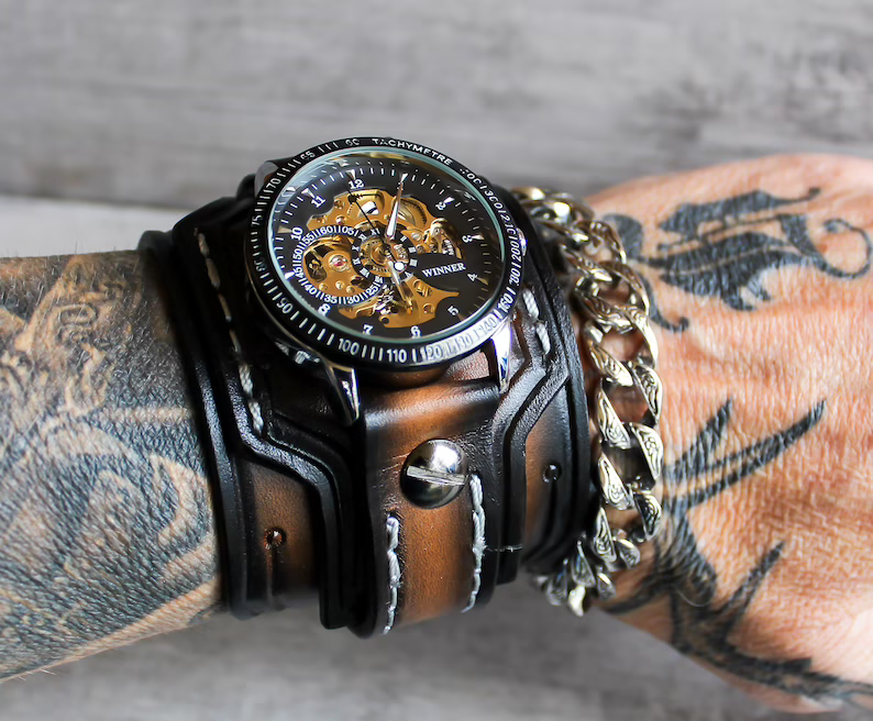 Men's Steampunk Waterproof Wrist Watch