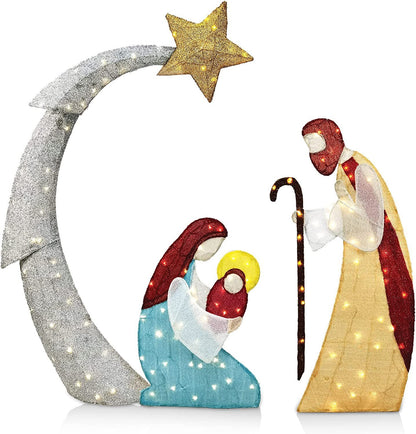 🔥LAST DAY 49% OFF 🔥Warm White LED Holy Family Yard Decoration