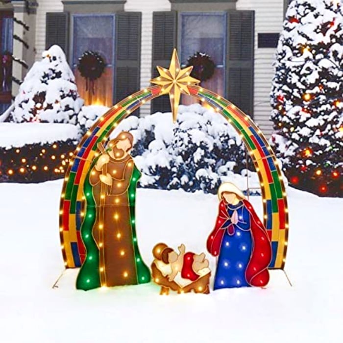 🔥LAST DAY 49% OFF 🔥Warm White LED Holy Family Yard Decoration