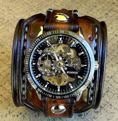 Men's Steampunk Waterproof Wrist Watch