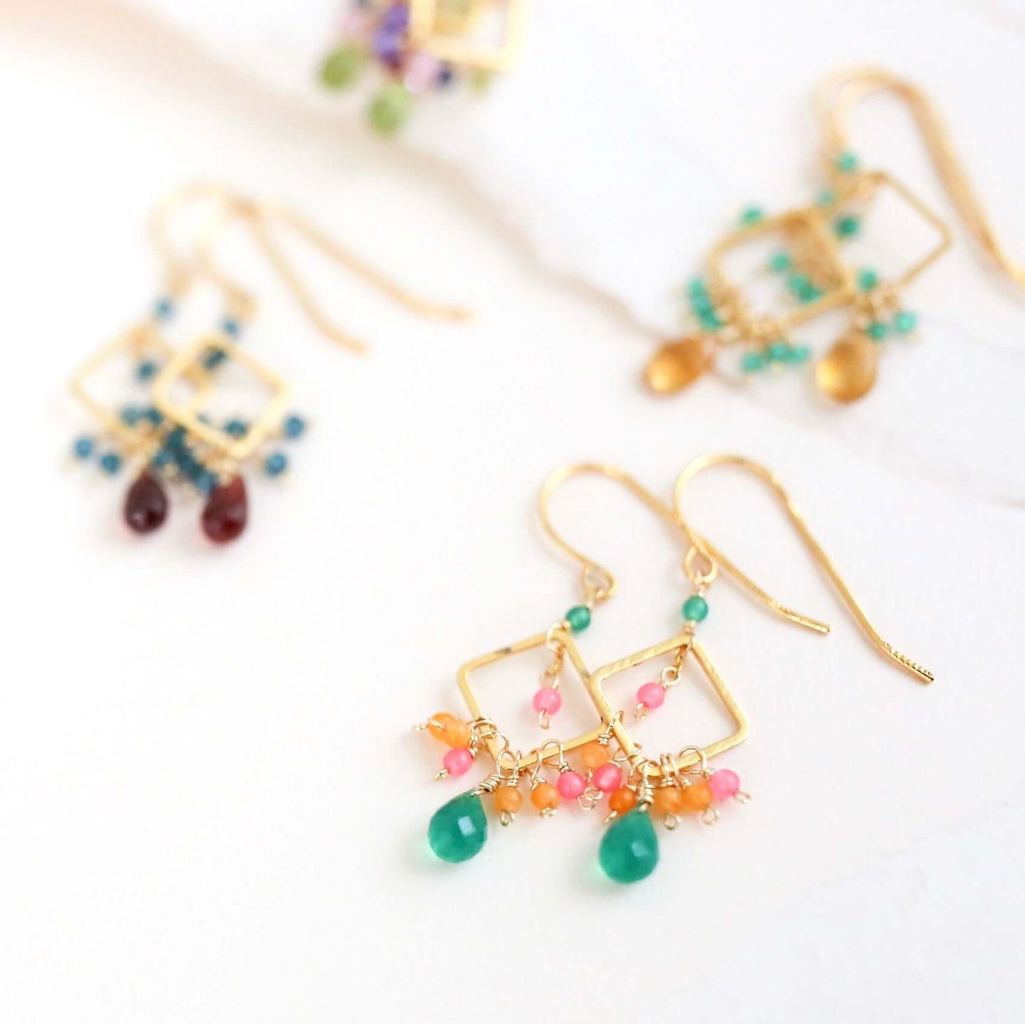 Mini Rainbow Gemstone Everyday Earrings