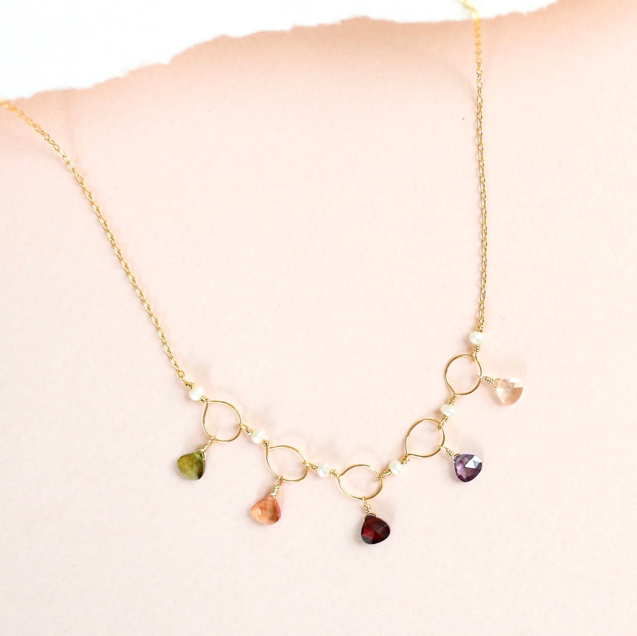 Rainbow Sparkler Necklace - Gold