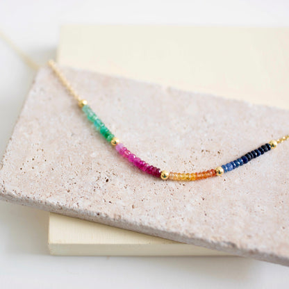 Sapphire Rainbow Necklace